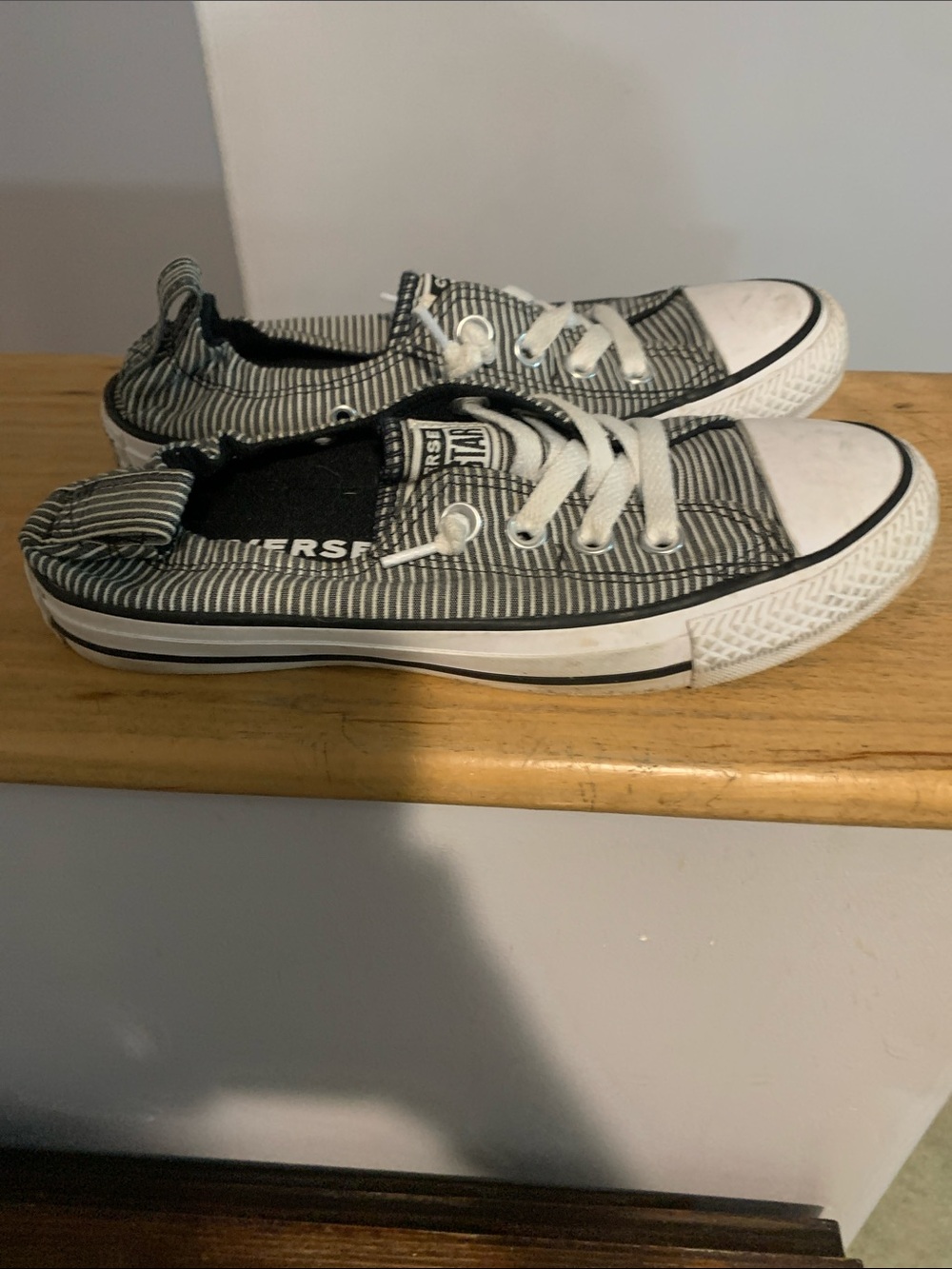 Converse Women’s Low-Top Striped Sneakers - Black & White